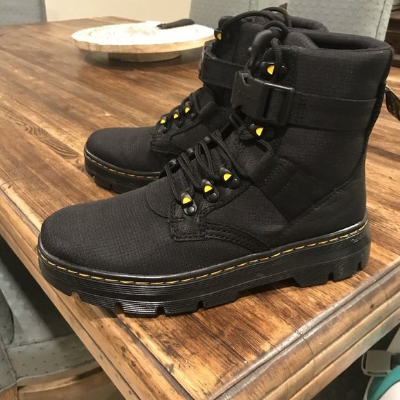 Dr Martens Boots Mens Combs Tech II Black Casual Combat Ripstop LA004 - Picture 4 of 7